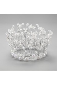 Women's / Flower Girl's Crystal / Alloy / Imitation Pearl Headpiece-Wedding / Special Occasion Tiaras 1 Piece Clear Round