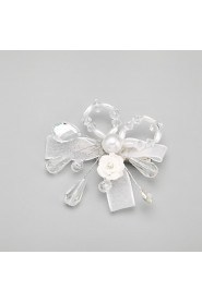 Women's / Flower Girl's Rhinestone / Alloy / Imitation Pearl Headpiece-Wedding / Special Occasion Hair Pin 1 Piece Clear Round