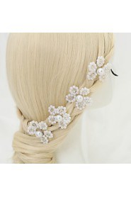 Women's / Flower Girl's Crystal / Alloy / Imitation Pearl Headpiece-Wedding / Special Occasion Headbands 4 Pieces White Round