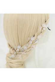 Women's / Flower Girl's Rhinestone / Crystal / Alloy / Imitation Pearl Headpiece-Wedding / Special Occasion Hair Pin 3 Pieces White Round