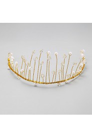 Women's / Flower Girl's Pearl / Alloy / Imitation Pearl Headpiece-Wedding / Special Occasion Headbands 1 Piece White Round