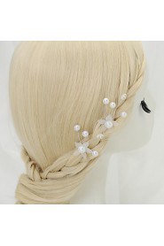 Women's / Flower Girl's Crystal / Alloy Headpiece-Wedding / Special Occasion Hair Pin 2 Pieces White Round