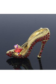 Red High-Heeled Shoes Brooch Broach Pins Rhinestone Crystal (More Colors)