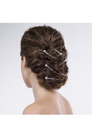 Women Alloy/Organza/Net Hair Pin With Imitation Pearl/Rhinestone Wedding/Party Headpiece