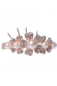 Flowers Alloy Hair Combs With Imitation Pearl/Rhinestone Wedding/Party Headpiece