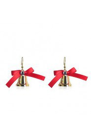 Lureme Fashion Christmas Bowknot Golden Small Bell Anez Alloy Drop Earrings