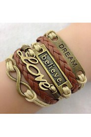 Women's Stylish and Beautiful Hand-woven Leather Cord Bracelet