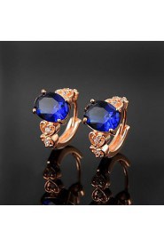 Fashion Brass Rose Gold Plated with Cubic Zirconia Women's Earrings(More Colors)