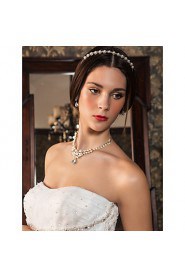 Jewelry Set Women's Anniversary / Wedding / Engagement / Birthday / Gift / Party Jewelry Sets Alloy Rhinestone Necklaces / Earrings Silver