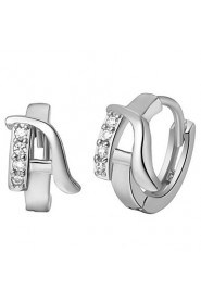 Special Silver And Gold Plated With Cubic Zirconia Letter "A" Women's Earring(More Colors)