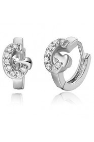 Special Silver And Gold Plated With Cubic Zirconia Letter "G" Women's Earring(More Colors)