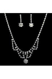 Jewelry Set Women's Anniversary / Birthday / Gift / Party / Special Occasion Jewelry Sets Alloy Rhinestone Necklaces / Earrings Silver