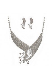 Gorgeous Alloy With Rhinestones Jewelry Set,Including Necklace And Earrings