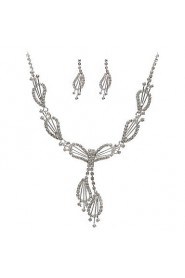 Beautiful Czech Rhinestones With Alloy Plated Wedding Jewelry Set,Including Necklace And Earrings