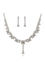 High Quality Czech Rhinestones With Alloy Plated Wedding Jewelry Set,Including Necklace And Earrings