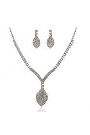 Shining Czech Rhinestones Alloy Plated Wedding Bridal Jewelry Set,Including Necklace And Earrings