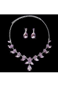Jewelry Set Women's Engagement / Birthday / Gift / Party / Special Occasion Jewelry Sets Alloy Rhinestone Necklaces / EarringsAs the