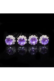 Four Pieces Alloy Wedding Bridal Occasion Hairpins With Rhinestones(More Colors)