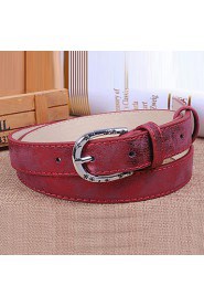 Women Leather Fashion Skinny Belt,Vintage/ Cute/ Party/ Casual Alloy