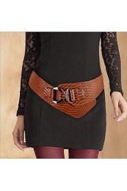 Women's Fashion Snake Texture Wide Belt