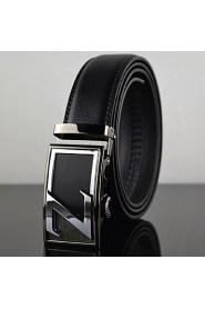 Men Z Latter Business Automatic Buckle Leather Wide Belt,Work/ Casual