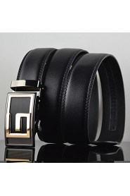 Men G Latter Business Automatic Buckle Leather Wide Belt,Work/ Casual