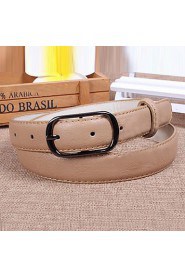 Women Leather Simple Skinny Belt,Vintage/ Cute/ Party/ Casual Alloy