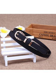 Women Leather Solid Skinny Belt,Vintage/ Cute/ Party/ Casual Alloy