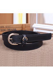 Women Leather All-Match Skinny Belt,Vintage/ Cute/ Party/ Casual Alloy