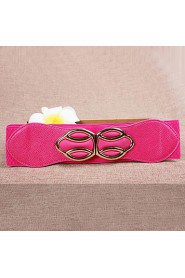 Women Leather Simple Wide Belt,Vintage/ Cute/ Party/ Casual Alloy