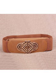 Women Leather National Wind Wide Belt,Vintage/ Cute/ Party/ Casual Alloy