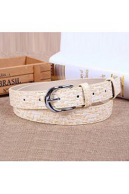 Women Leather Candy Color Wide Belt,Vintage/ Cute/ Party/ Casual Alloy