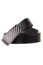 Men's Belts Black Bottom Slash Matel Buckle leather Casual Business Belts
