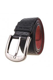 Men's Belts Casual Pin Simple Fashion Business Leather Strap Black