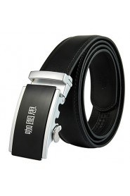 New Mens Black Ratchet Belt Fashion Business Casual Style Genuine Leather 3.5cm Width 8-5