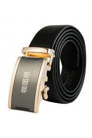 New Mens Black Ratchet Belt Fashion Business Casual Style Genuine Leather 3.5cm Width 5