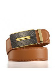 Men's Genuine Leather Ratchet Belt Business Brown Belts