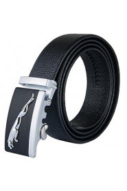 Mens New Black Ratchet Belt Fashion Business Casual Style Genuine Leather 3.5cm Width (3)