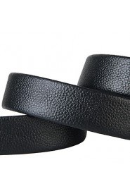 Mens New Black Ratchet Belt Fashion Business Casual Style Genuine Leather 3.5cm Width (10)