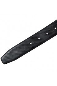 Men New Black Belt Fashion Business Casual Style Genuine Leather 3.3cm Width (4)
