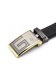 LaoRenTou Fashion Men's Genuine Leather Automatic Belt(Black)
