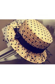 Women Chiffon Straw Hat , Vintage/Cute Summer