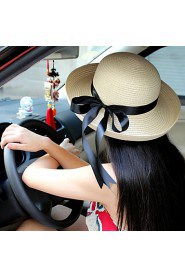 Women Straw Bow Fedora Hat,Cute/ Party/ Casual Spring/ Summer/ Fall