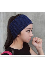 Autumn And Winter Fashion Personality Pure Color Knit Wool Empty Top Hat Yoga Headband
