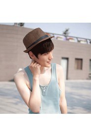 Unisex Straw Solid Fedora Hat,Cute/ Party/ Casual Spring/ Summer/ Fall
