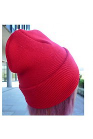 Fluorescent Color Wool Knit Hat Men And Women Hip-hop Head Cap Candy Color Hedging Cap