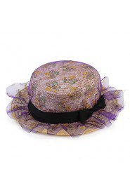 Women Mesh/ Straw Fedora Hat,Cute/ Party/ Casual Spring/ Summer/ Fall