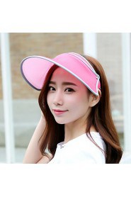 Women Summer Outdoor Foldably Retractable Sunscreen UV Empty Top Candy Colors Hat