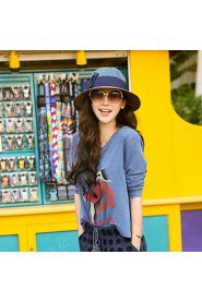 Women Straw Bow Color Block Fedora Hat,Party/ Casual Spring/ Summer/ Fall