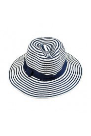 Beach Miss Blue And White Striped Bow Visor Hat